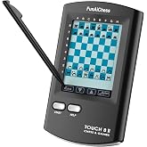 FunAiChess Handheld Electronic Chess Board 8 in 1 Touch Chess Computer Game Portable Electronic Chess Set for Adults, Kids,and Beginners Learn and Travel with Stylus Large LCD Display Gift(Black)