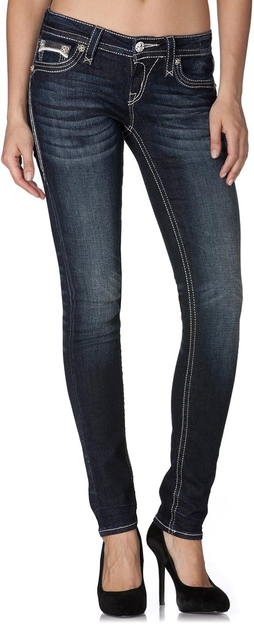 Rock Revival Womens Flo Skinny Denim Jeans in Color S5, 32, Denim