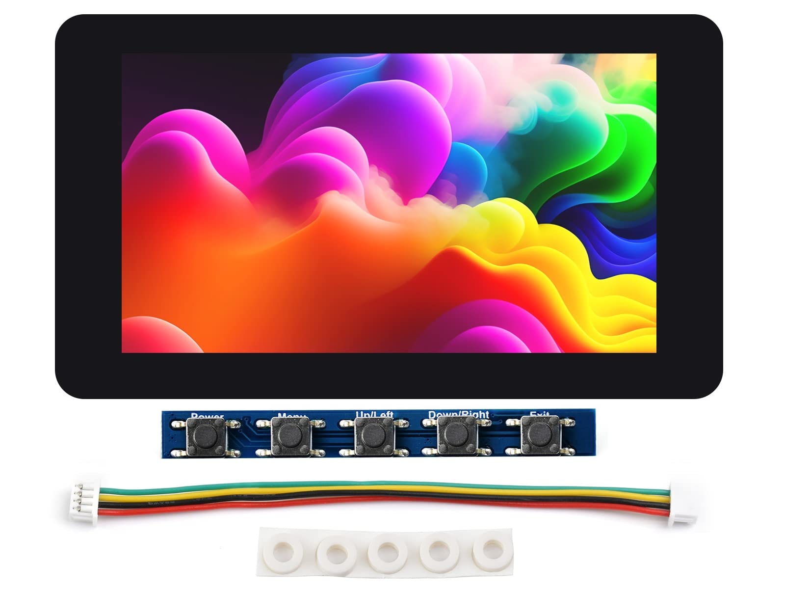 Waveshare 7 inch 5-point Capacitive Touch Screen Display Kit for Raspberry Pi Zero 7'' 1024×600 Resolution IPS Display Expansion Board,Easy to Build All-in-one Mini Computer