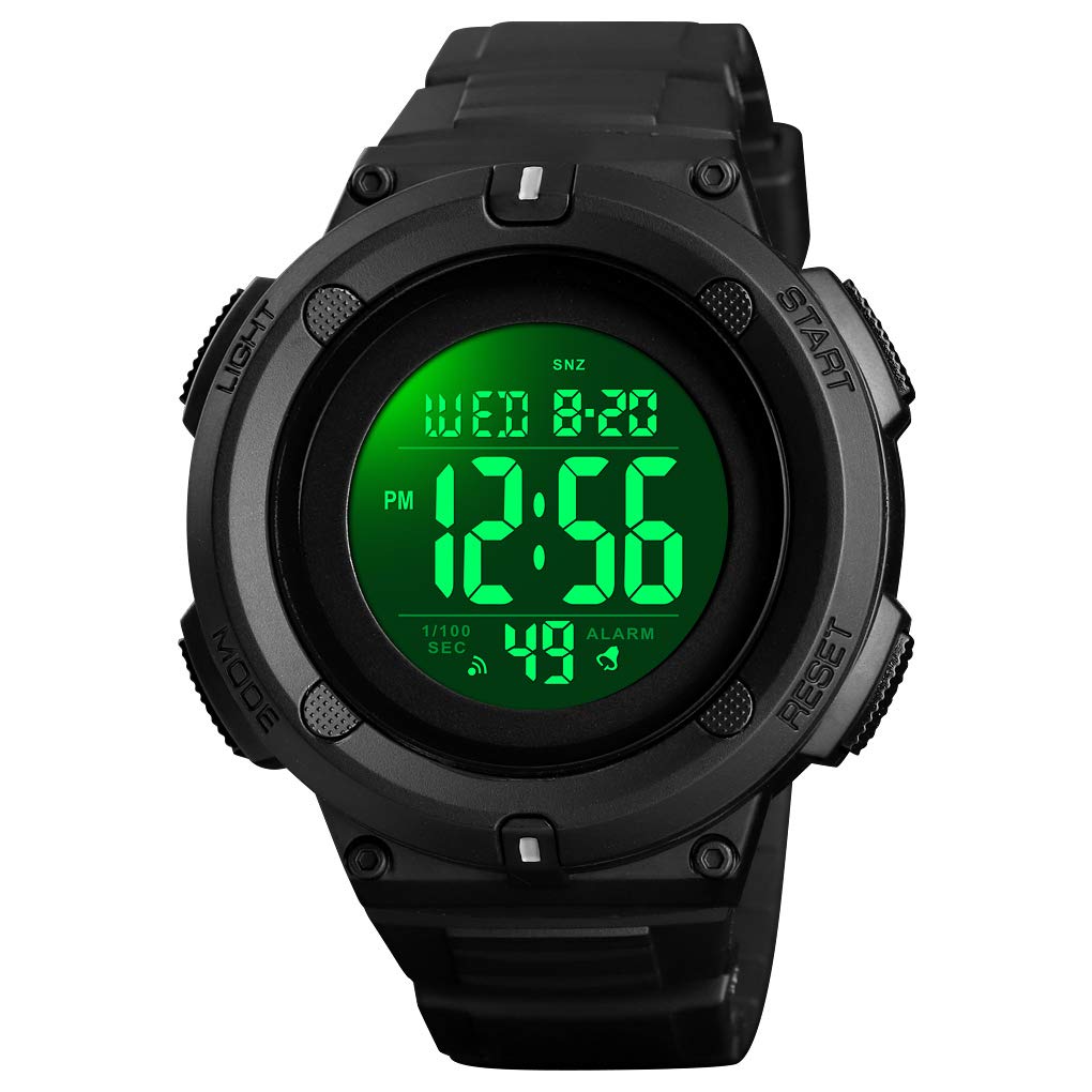 round dial digital watch