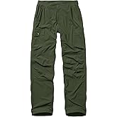 Mens Hiking Safari Pants Quick Dry Lightweight Water-Resistant Cargo Fishing Outdoor Work Pants with Multiple Pockets