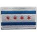 SpaceAuto Flag of Chicago Military Tactical Morale Badge Hook & Loop Fastener Patch 3.15