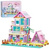 Girl Beach House Building Blocks Toys for Girls Age 8+, Seaside Villa Friends Building Set with Light, 791pcs Mini Bricks
