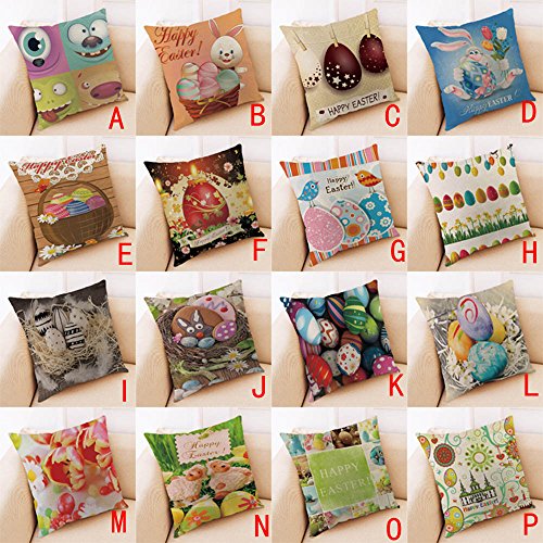 image for Joopee Easter Linen Cotton Pillow Case Sofa Bed Home Decoration Festiv