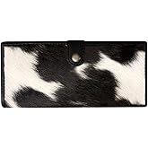 NGF Womens Zipper Wristlet Cowhide Clutch Real Leather Hair on Wallet Western Purse, Handbag Organizer for women