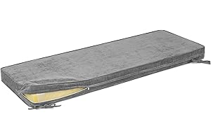 ROFIELTY Bench Cushion Double Piping Bench Cushions for Indoor Furniture,Reversible Window Seat Cushions Indoor for Piano/Indoor Bench Cushions (45x18x3, Light Grey)