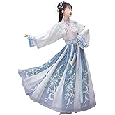 Chinese Hanfu Women Tulle Chiffon Loose fitting Dress Ancient Traditional Clothing New Year's clothing