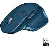 Logitech MX Master 2S Wireless Mouse – Use on Any Surface, Hyper-Fast Scrolling, Ergonomic Shape, Rechargeable, Control up to 3 Apple Mac and Windows Computers (Bluetooth or USB), Midnight Teal