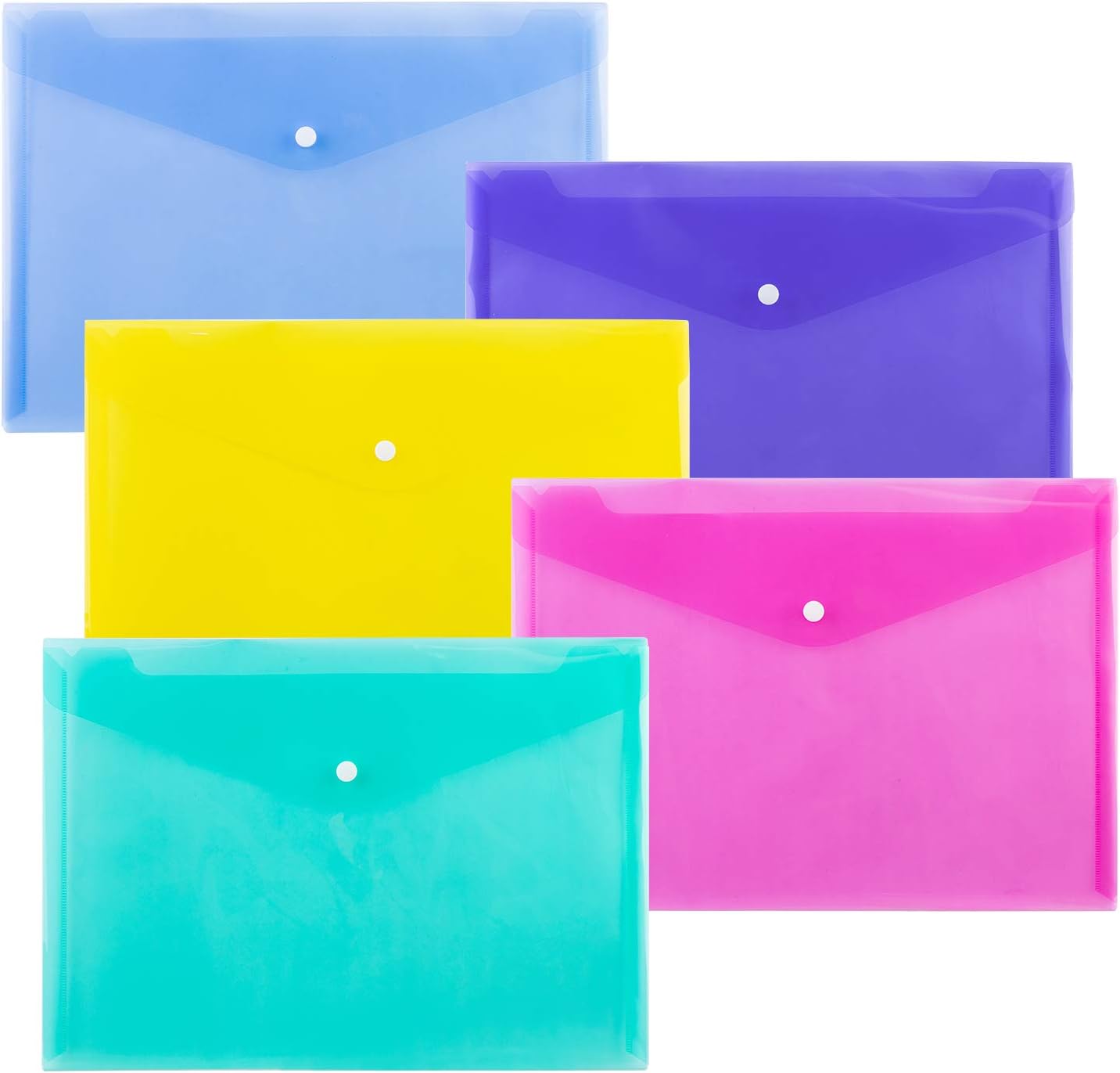 Amazon Basics Poly Envelope, Snap Button, A4 Size, 16 Packs, 9.2" x 13", Assorted - Image 3