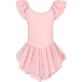 Idgreatim 2-9T Toddler Girls Ballet Leotard Kids Ballerina Oufit Ruffle Sleeve Dance Dress