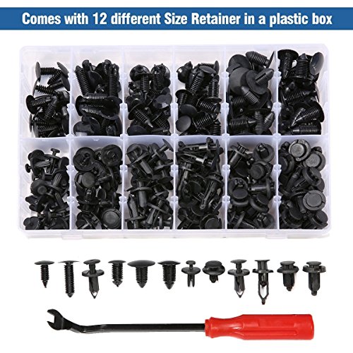 Soosee 240Pcs 18 Size Automotive Fasteners Car Plastic Push Pin Rivet Trim Clip Assortment Car Retainers Kit-Gifts Fastener Remover,Sponge Cushion and Crowbar - Thumbnail 3