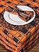 DII Halloween Party Tabletop Decor, Reusable & Machine Washable Cotton Fabric, Tablecloth, 60x84, Orange & Black Buffalo Check