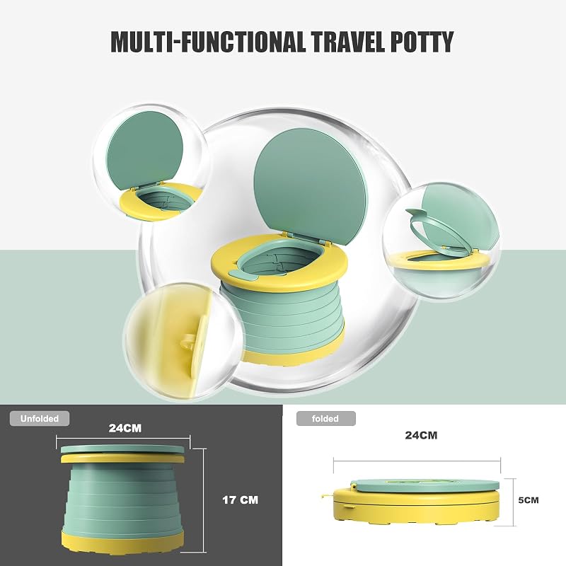 Töpfchen Für Kinder Baby Reisetöpfchen Faltbar Für-60 Potty Liners — Foto 6 von 7