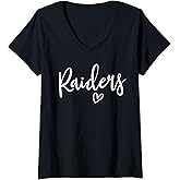 Womens Raiders High School Raiders Sports Team Women's Raiders V-Neck T-Shirt