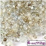 4-oz=112-g Bulk assorted shapes and sizes 6-12mm glass beads Clear