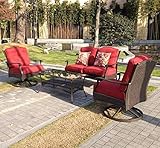 Better Homes and Gardens Powder-Coated Steel with Cushions Providence 4-Piece Patio Conversation Set,Seats For 4, And Tempered Smoked Glass Table,Perfect For Outdoor.