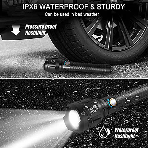 LYLTING XHP90 LED Rechargeable Flashlight, 100000 Lumens Powerful