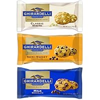 Ghirardelli Chocolate Premium Baking Chips Bundle: 1 Bag Each of Semi-sweet Chocolate Chips, Milk Chocolate Chips…