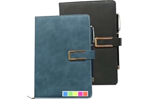 Hardcover Notebook Cahier Note journals Daily Journal Two pens and Sticky Notes are Included with Pen Loop notebooks for Work