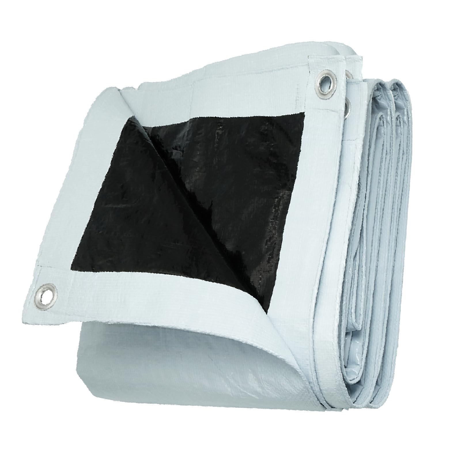 VVFLED 3x6m / 10ftx20ft Heavy Duty Waterproof Tarpaulin, White/Black Tarp for Universal Covering, 140 GSM Multipurpose Pergola Tarp with Eyelets for Garden Furniture, Camping, Building, Roof, Ground