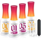 modelones Dip Powder Liquid Set, Base Top Activator Brush Saver, 8 Pc | Dip Powder System Set with Base Coat/Top Coat/Activator/Brush Saver/Manicure Tools for Nail Kit Art DIY Salon - 15ml/0.5oz