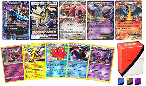 Pokemon Ultra Rare lot - 5 Random Cards All Ultra Rare! 1 GX 1 MEGA 3 EX Guaranteed! Includes Limited Edition Totem Deck Box!
