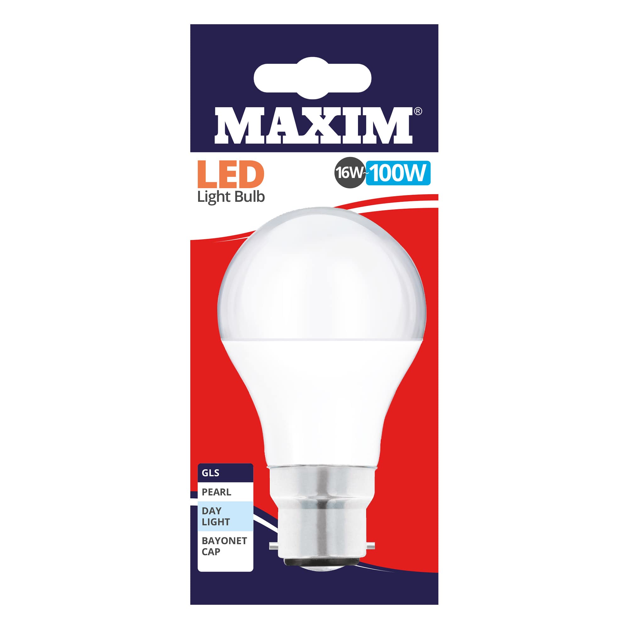 Maxim LED GLS Bayonet Cap (Daylight White) - 16watt (100watt) (Pack 10), 100MLGBCDL5X10, Day Light