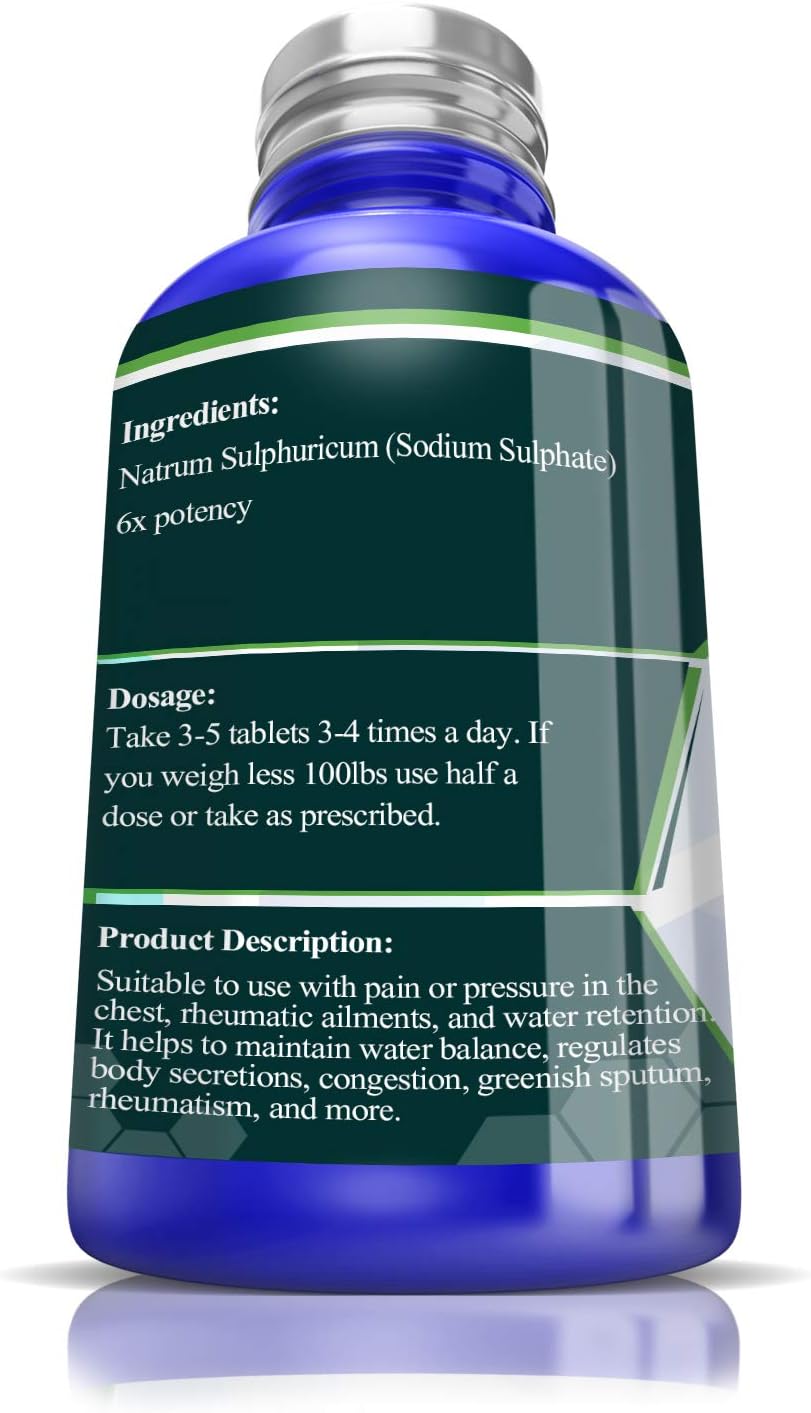 NAT Sulph 6X - Cell Salt Remedy for Digestion, Nausea, Vomiting, Indigestion. Great for Coughs, Congestion, Earaches - Drink with Water - No Risk Purchase - Non-Drowsy: Health & Personal Care