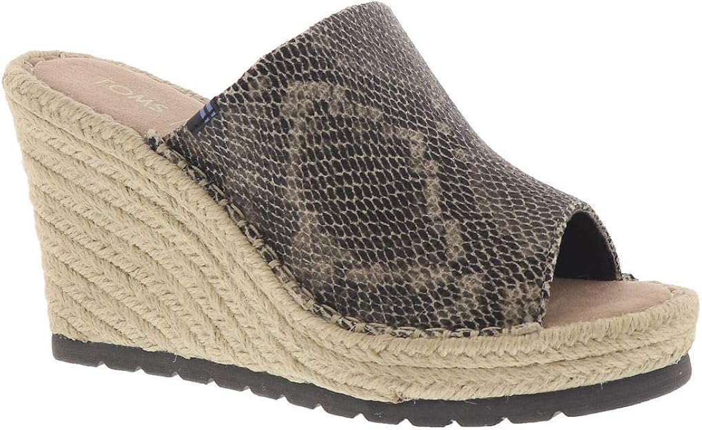 natural shimmer canvas suede women's monica mule wedges