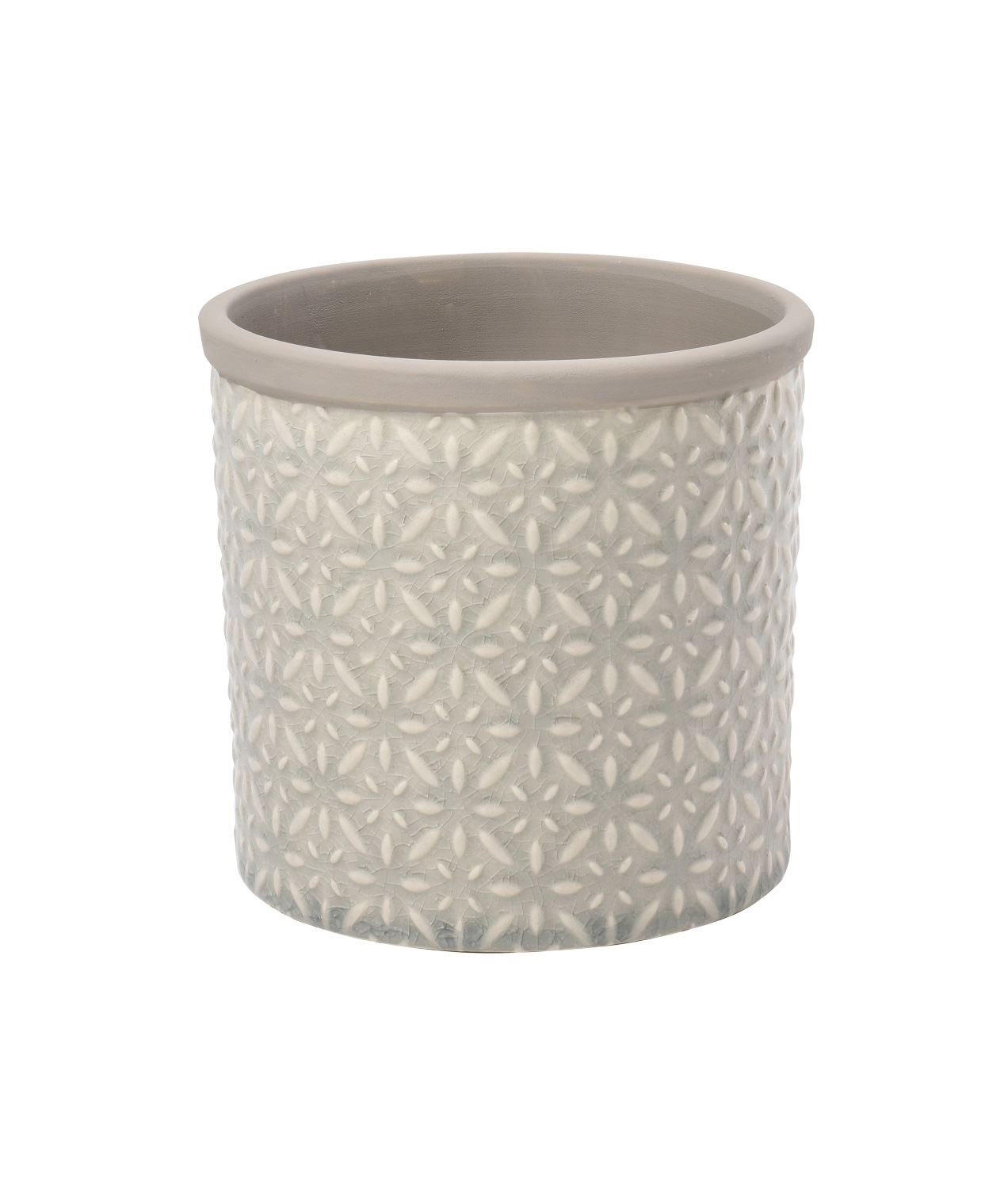 Burgon & Ball Tuscany Ceramic Indoor Planter - Pale Grey, Small Grey