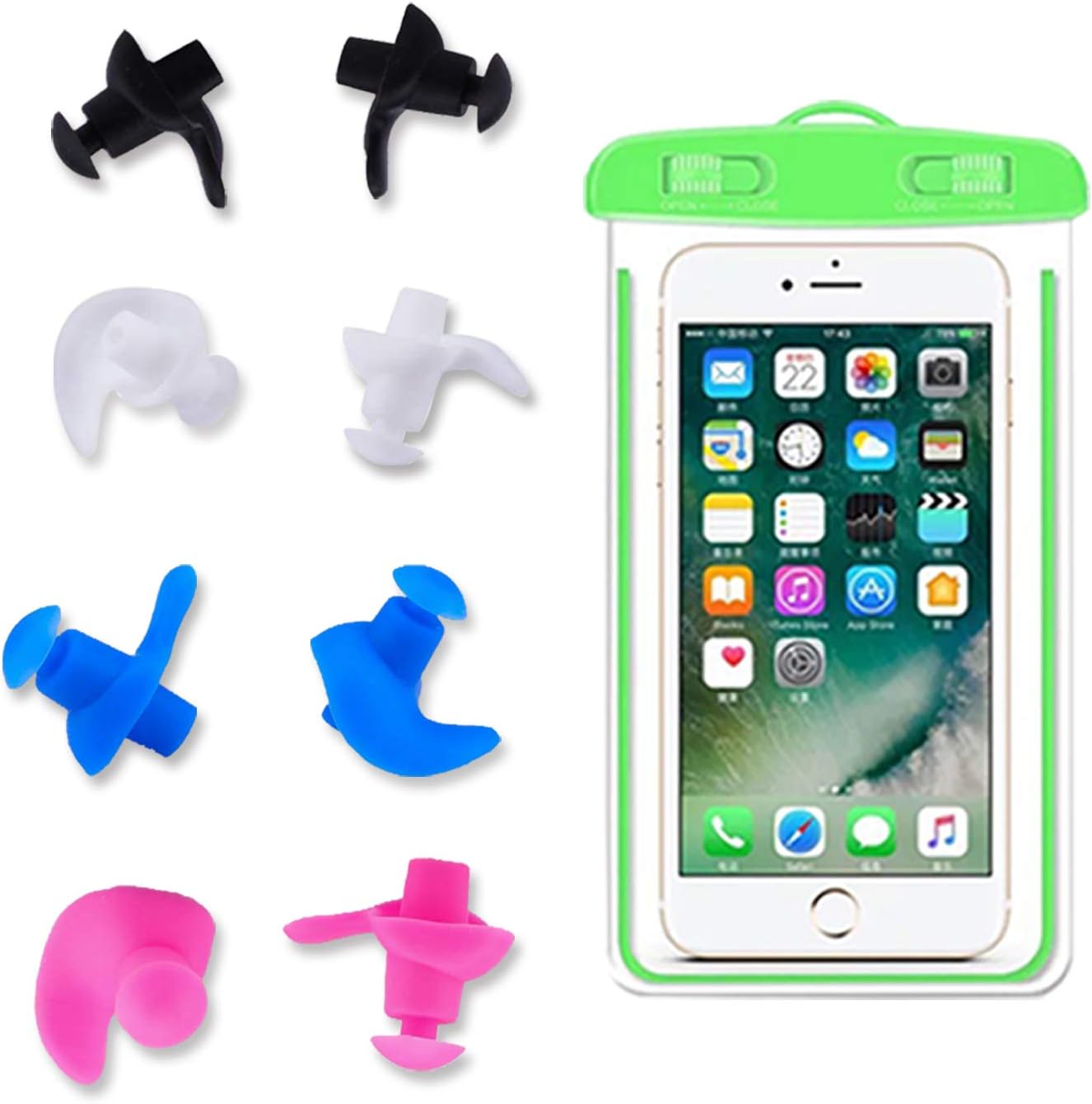 Swimming earplugs, 4 Pairs of Waterproof Reusable earplugs, Adult and Child Swimming earplugs, Swimming Bathing Surfing and Other Water Sports: Health & Personal Care
