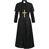 Colorful House Clergy Robe Adult Priest Costume Monk wizard for Men Exorcist Costume Halloween Outfit