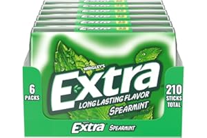 EXTRA Spearmint Sugar Free Chewing Gum, Bulk Gum Packs - 35 Sticks (Pack of 6)