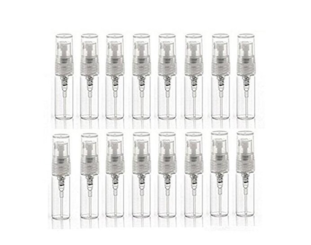 20Pcs Portable Clear 3ml Glass Atomizer Bottle Spray Refillable Perfume Empty Bottle for Travel Party Must Makeup Tool