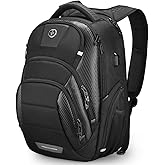 Swissdigital Design Men's 17 Inch Laptop Backpack with Apple Find My Network and USB Charging Port, Large Capacity Business Travel Backpack for College and Business Black | SD1643FB-01