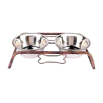 Naaz Wrought Iron Dog Bowl Stand Collection Rustic Bone Diner For