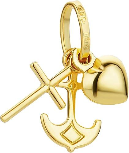 PRINS JEWELS Mini Anhänger Glaube Liebe Hoffnung mit Herz - Kreuz