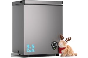 LifePlus Chest Freezer 3.5 Cubic Feet with Removable Basket and Fast Cooling, Small Deep Freezer, Adjustable Temperature, Energy Saving, Low Noise,Top Open Door Compact Freezer for Kitchen Garage