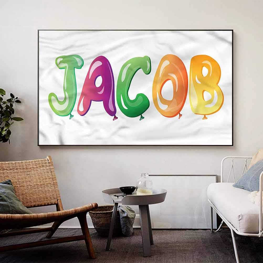 Amazon Com Homecoco Jacob Wall Art Traditional Male Name Custom Canvas Wall Decoration No Frame W32 X L24 Inch Posters Prints