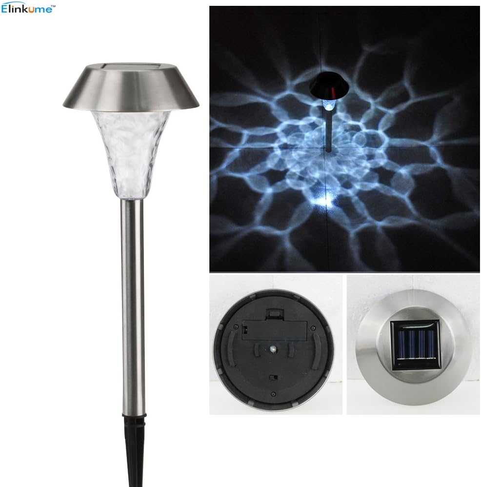Elinkume Solarleuchten für Garten Edelstahl IP44, led Beleuchtung Solar