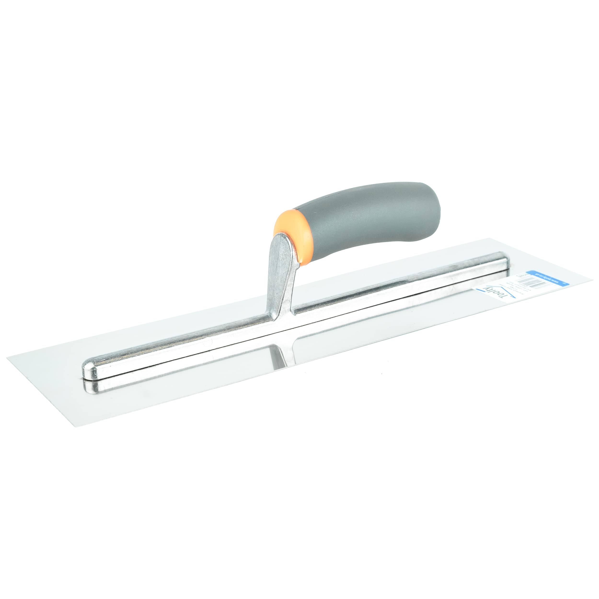 Toolty Stainless Steel Finishing Trowel - 400mm - Rubber Handle - for Brickwork and Plastering - DIY- TLTY-8020