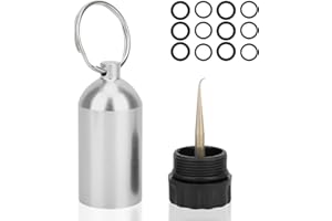 HERCHR Scuba Diving Tank, Mini Tank Key Ring Diving Cylinder Valve with O-Rings Dive Kit