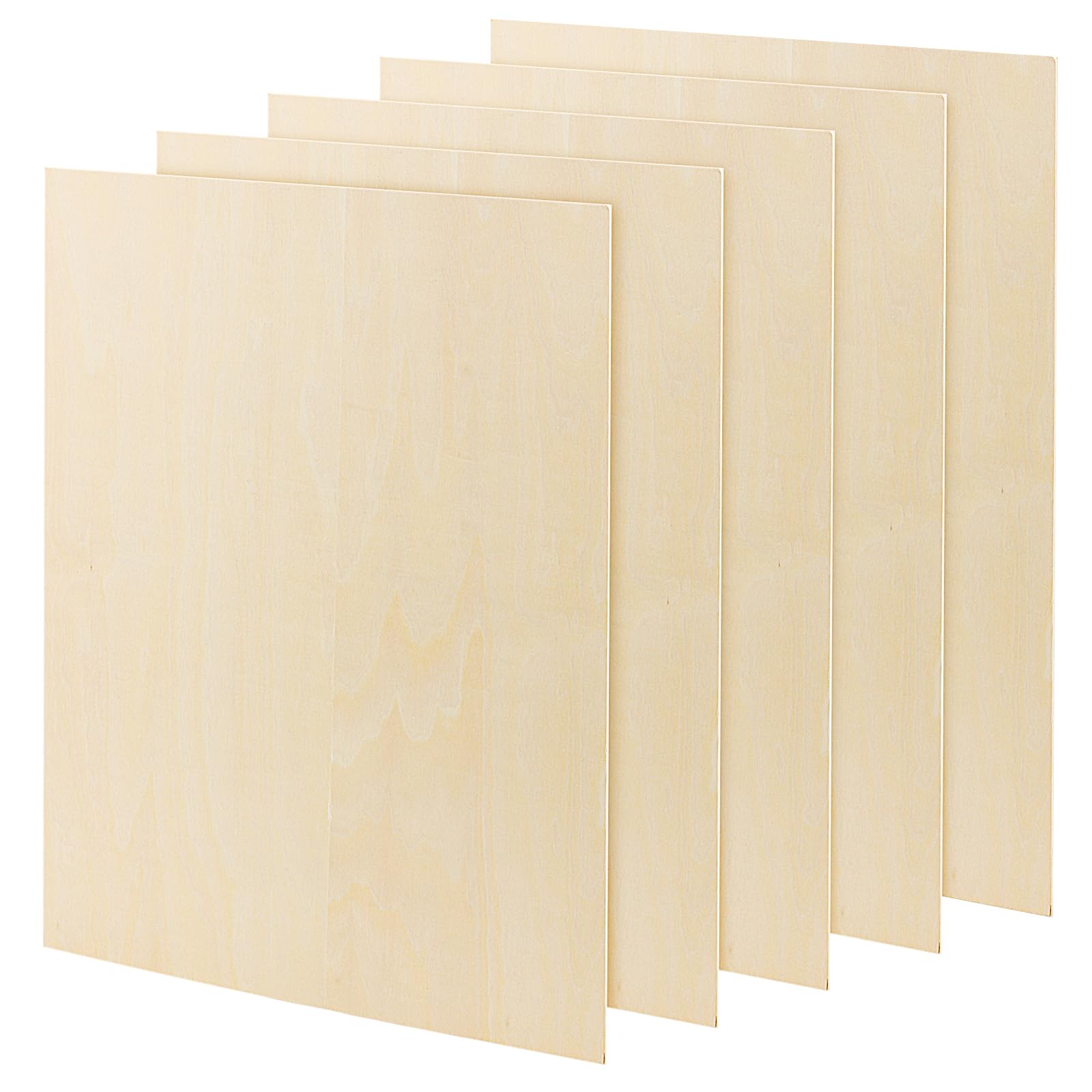 KEILEOHO 5 PCS A3 Bassood Sheets, 420 x 300 x 3mm Rectangle Wooden Boards, 3mm Thin Unfinished Plywood Board for DIY Models