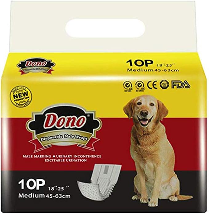 Dono Disposable Dog Nappies Male Dog Wraps Super Absorbent Soft Pet