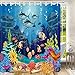 JAWO Tropical Fish Shower Curtain for Girls Boys, Sea Ocean Fish Shower Curtain Colorful Fishing Shower Curtain Waterproof Fabric 72