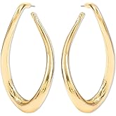 Bemous Gold Teardrop Earrings Stud Geometric Dangle Earrings Oval Earring Minimalist Drop Earrings for Women