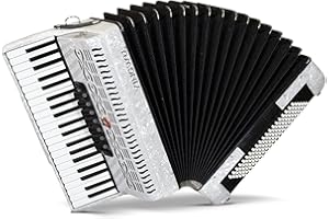 YINGWU Accordion, 41 Keys 120 Bass Professional Accordion - Quality product for beginners and advanced players - Includes backpack and straps (White)