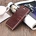 Belemay Genuine Cowhide Leather Wallet Case, Flip Cover with Magnetic Closure, Card Holder Slots, Kickstand, Cash Pockets Compatible with iPhone 6/6s Plus, Brown
