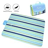 Extra Large Picnic Blanket Tote, Sportneer 60'' x 80'' Foldable Water-resistant Sandproof Blanket Mat for Outdoor Travel Camping Beach Grass