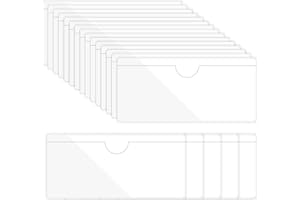 PATIKIL 2" x 4" Self Adhesive Index Card Pockets, 20 Pack Plastic Label Holder with Top Open Sticky Pocket Sleeves for Busine